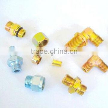 straight connector hydraulic hose fitting brass inserts cores nut sleeves