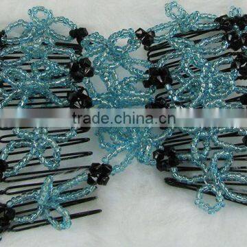 beads double hair comb/crystal hair accessory