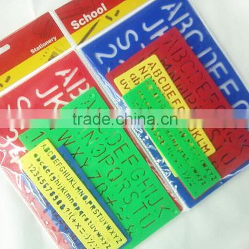 Factory Wholesale OEM High Quality Plastic Letter Stencil Ruler bank stationery