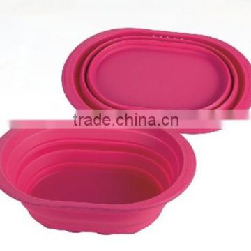 385x260x133mm easy to storage Kitchen flexible folding silicone bowl