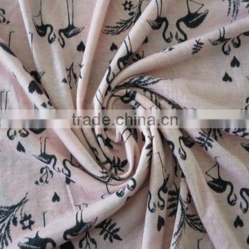 New design poly spun printed jersey knitted fabric