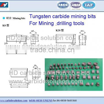 Tungsten carbide mining tips for mining & drilling tools