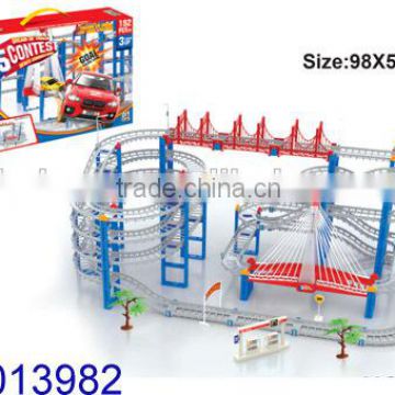 Fashion kids toy plastic B/O rail racing car slot toy