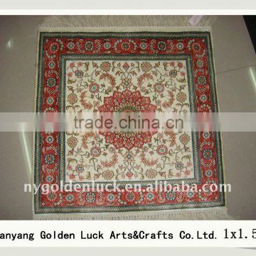 chinese 100%silk handmade carpet tiles 1x1.5