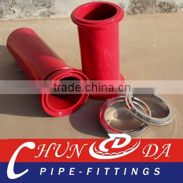 DN125 5.5" concrete pump electrostatic induction hardened pipe with double wall collar