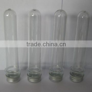 transparent test tube with screw cap /plastic test tube for sale