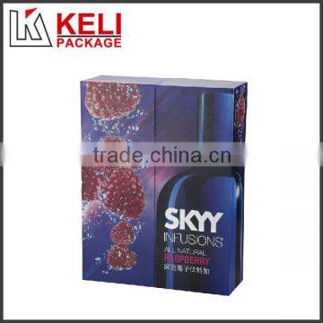 Unique glossy color single bottle cardboard wine box with one shaker