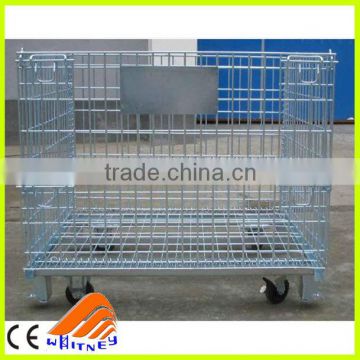 wire mesh container with caster,wire mesh container with wheels,wire mesh roll container