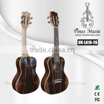 Kaka classical headstock ukulele Ebony ukulele OEM wholesale ukulele(UK-LA10-26)