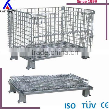 warehouse storage cage galvanized wire mesh heavy duty cage stackable container factory supplier