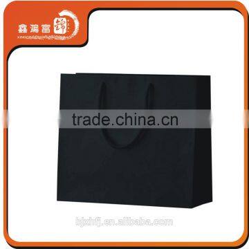 XHFJ Customized Design Laminated Effect Black Color Kraft Paper Bag with twisted Handle