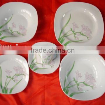 Square ceramic pakistan dinner set with decal porcelain dinner sets
