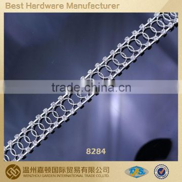 Wholesale Double circles diamond applique trimming chain