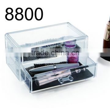 Wholesale lear Acrylic Cosmetic & Makeup Organizer with 4 Drawers & Flip Top