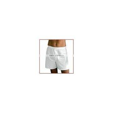 WHITE WOVEN BOXER SHORTS