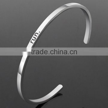 Top selling white gold plated stainless steel bangle bracelet
