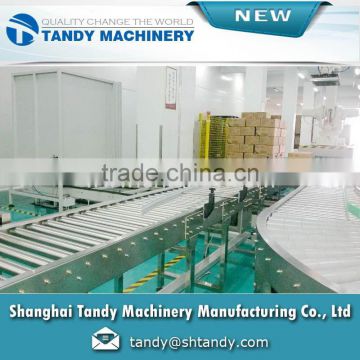 stainless steel turning roller conveyor for tea packaging line