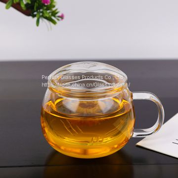 Glass cup kungfu tea cup three part glass cup filter glass cup coffee cup milk cup juice cup for hotel and resturant