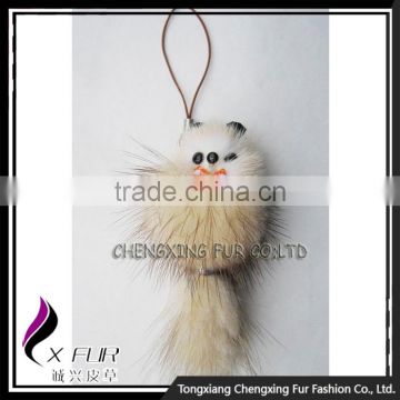 CX-P-15 Wholesale Genuine Mink Fur Charms Animal Phone Pendant