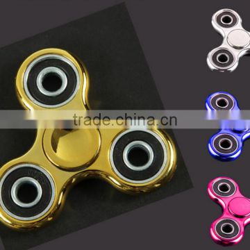 Electroplated metal color fingertips gyro toys finger decompression triangle gyro manufacturers