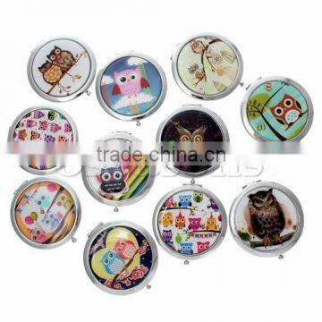 High Quality Small Round Owl Compact Mirror