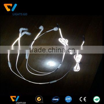 2017 new product high visibility and light up earphones/headphone line