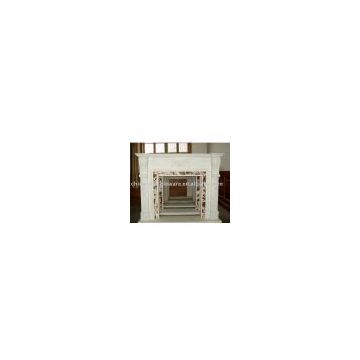 white marble fireplace with mixed color inside(L145cm)