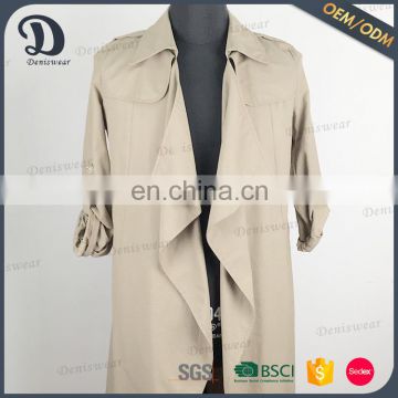 Autumn Fashion women Long Length Coat with Medium sleeve