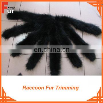 Black Raccoon Fur Trimming
