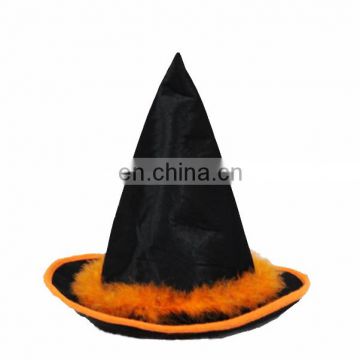MCH-1142 Party funny velvet wholesale adult black imprint witch Hat for Halloween