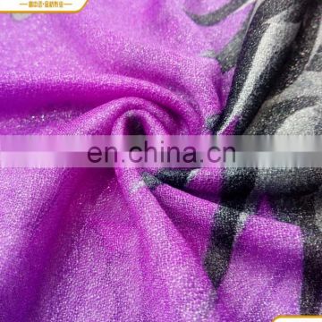2016 Hot sale wholesale knitting chiffon printed fabric with foil,chiffon maxi dresses in shaoxing