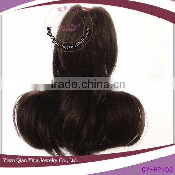 fashion design brown wrap around fake ponytail