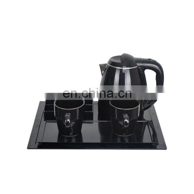 Honeyson 2017 top hotel cordless black tea kettle tray set