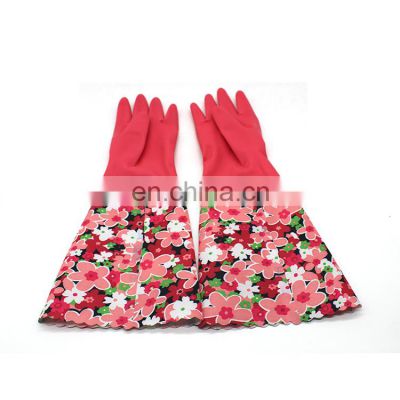 China Household Natural Rubber Latex dippen Glove For Kitchen Cleaning Dishwashing