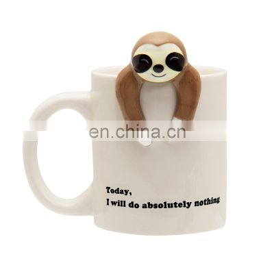 handmade custom sloth 3d shape Lazy Funny ceramic coffee mug Gifts for Women and Men