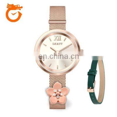 shenzhen dualtime ladies stainless steel bracelet watch