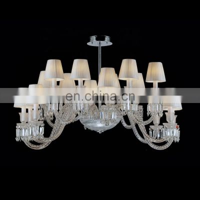 European Style Traditional Crystal Candle Chandeliers with Glass Lampshade for wedding decoration