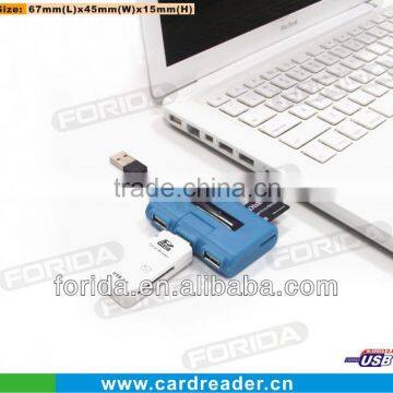 USB 2.0 Hub & Card reader sd/ms/tf---express black usb hub combo