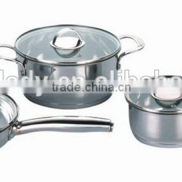 6pcs long handle induction stainless steel cookware set
