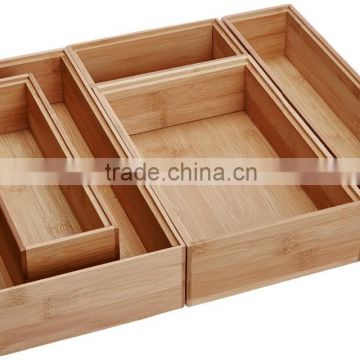 Classic Bamboo Drawer Organizer Boxes with kitchen drawer