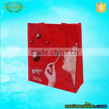promotional laminated pp woven shopping bag printing