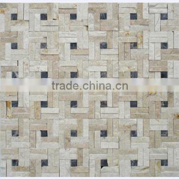 SKY-M053 Irregular Skidproof Light Brown Marble Textured Mosaic Tile