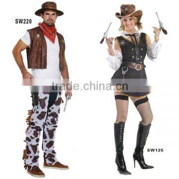 Factory hot sale carnival costumes cowboy