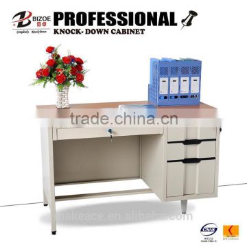 top brand latest design cheap kd 3 drawers metal office desk