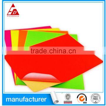 custom self adhesive fluorecent paper