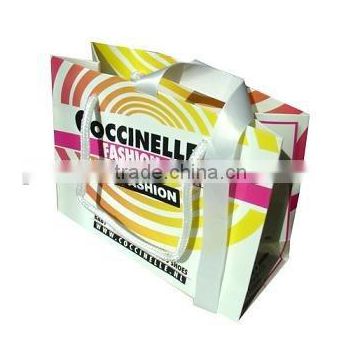 Glossy paper Bag with satin ribbon on top