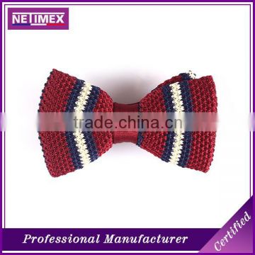 Wholesale various designs silk/polyester cheap knitted bow tie for men
