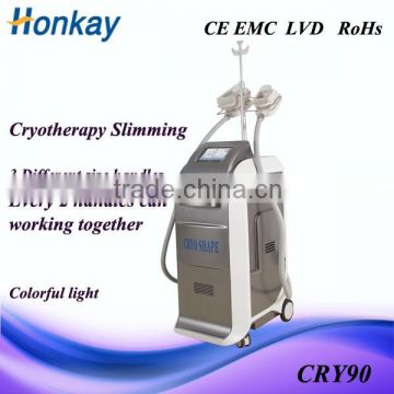 non invasive cryo body shaping machine with 3 cryo heads
