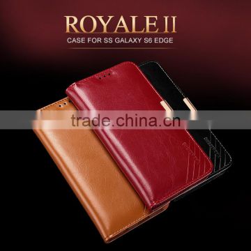 KALAIDENG Royale II series Genuine cow leather case magnetic cover for Samsung Galaxy S6 edge