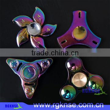 RGKNSE Fashion Colorful Rainbow Hand Spinner Toy Fidget Metal Spinner